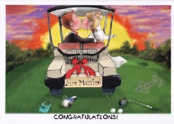 gratulatioins kort bröllop golf!