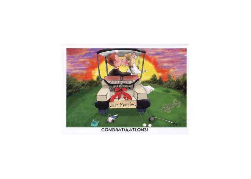 congratulations card wedding golf!