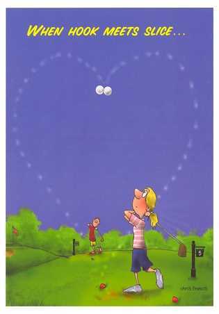 Alla hjärtans dag gratulationskort golf!