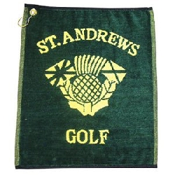 Golfhandduk St.Andrews grön/gul