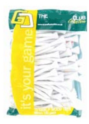 Tees Wooden Long 69 mm white 100-pack