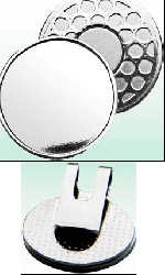 Golf clip magnetisk markeringsknapp 25mm silver