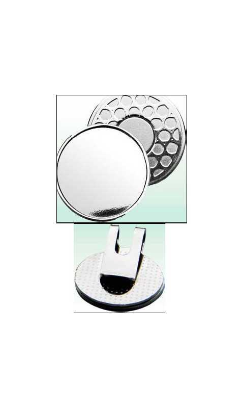 Golf clip magnetisk markeringsknapp 25mm silver