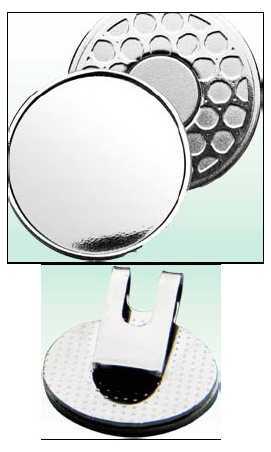 Golf clip magnetisk markeringsknapp 25mm silver