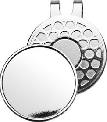 Golf clip magnetisk markeringsknapp 25mm silver
