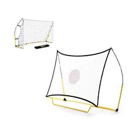 Sportnät fotbollsmål mobilt + Studsnät 2-i-1 244 cm x 152 cm