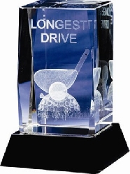 Golf Trophy Crystal Longest Drive competition