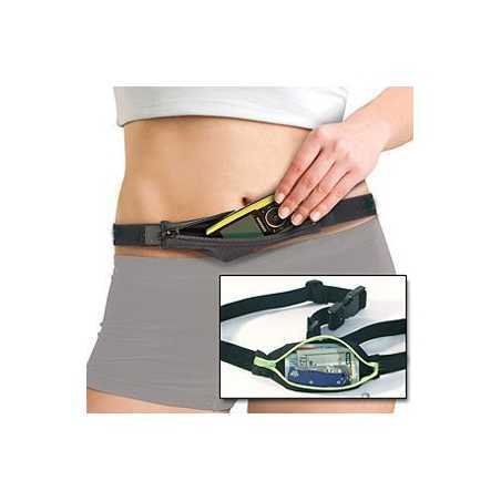 Waist pouch belt running sport expandable black/black