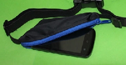Waist pouch belt running sport expandable black/blue
