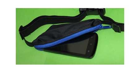 Waist pouch belt running sport expandable black/blue