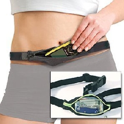 Waist pouch belt running sport expandable double bl/blue