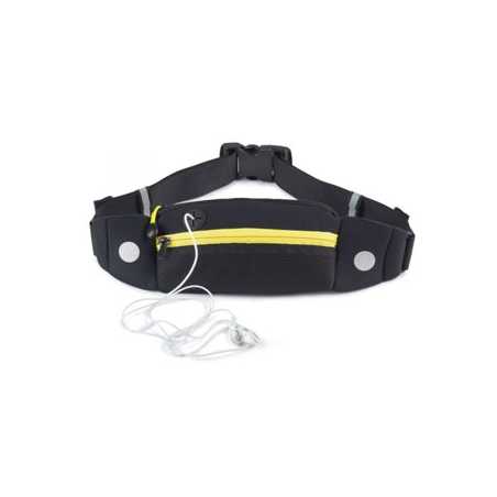 Löparbälte midjeväska svart/gul
