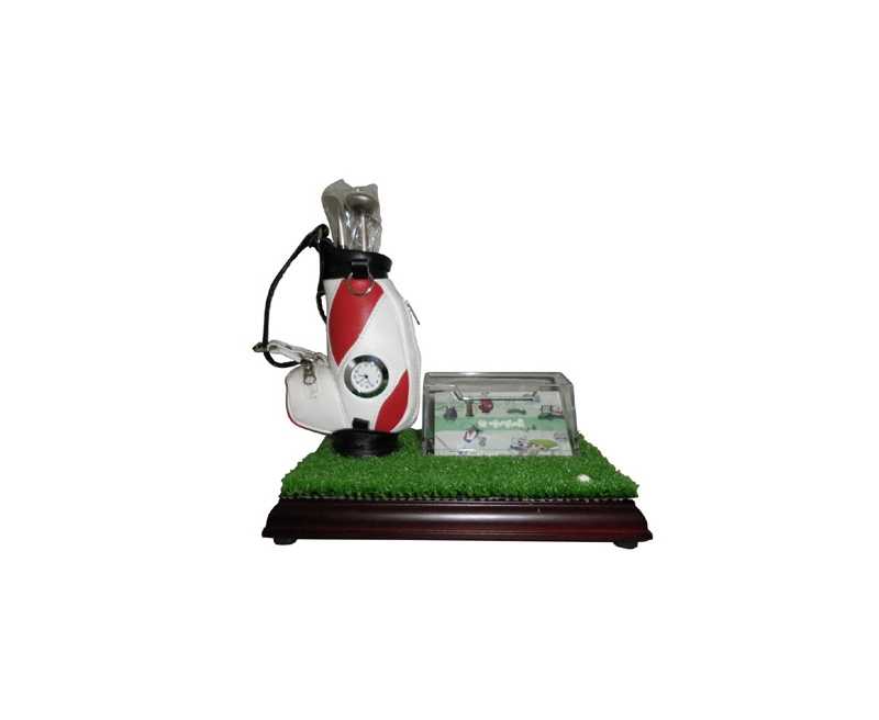 Golf Pen Holder with clock and desktop card