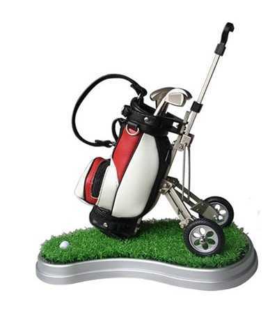 Golf penn-hållare med vagn