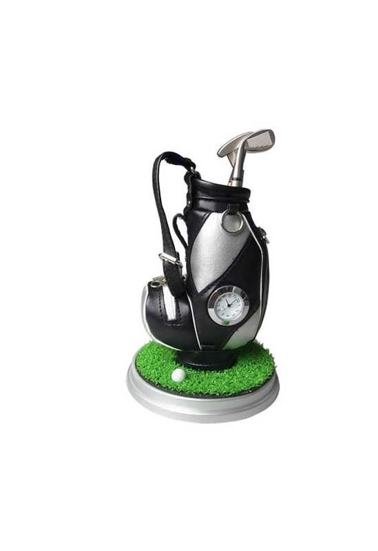 Golf Penn-hållare med klocka + gräs