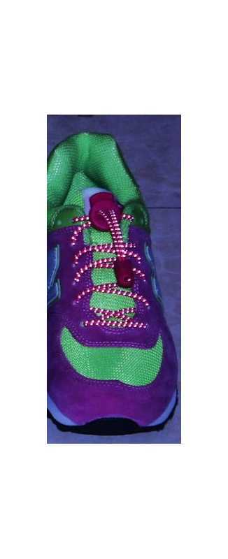 Elastic Shoe Laces with Lock Reflextive hot pink