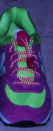 Elastic Shoe Laces with Lock Reflextive hot pink