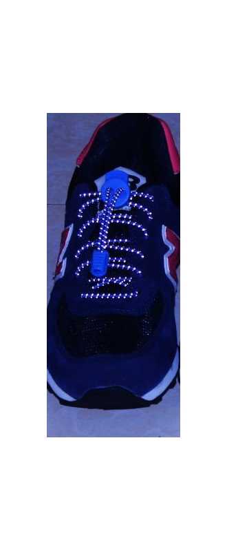 Elastic Shoe Lace with Lock Reflective blue
