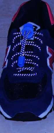 Elastic Shoe Lace with Lock Reflective blue