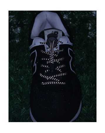Elastic Shoe Laces with Lock Reflective black
