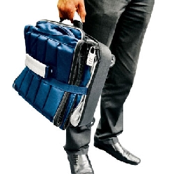 Flygfodral golf 4-hjuling deluxe marinblå/silver