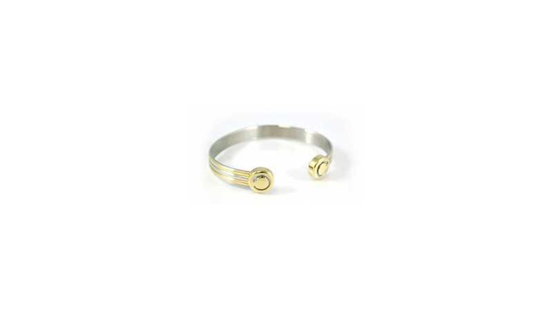 Magnetarmband rostfritt stål djupgående bioflow silver/guld S Magnetarmband rostfritt stål djupgående bioflow silver/guld S