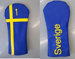 Headcover golf deluxe Sverige svenska flaggan
