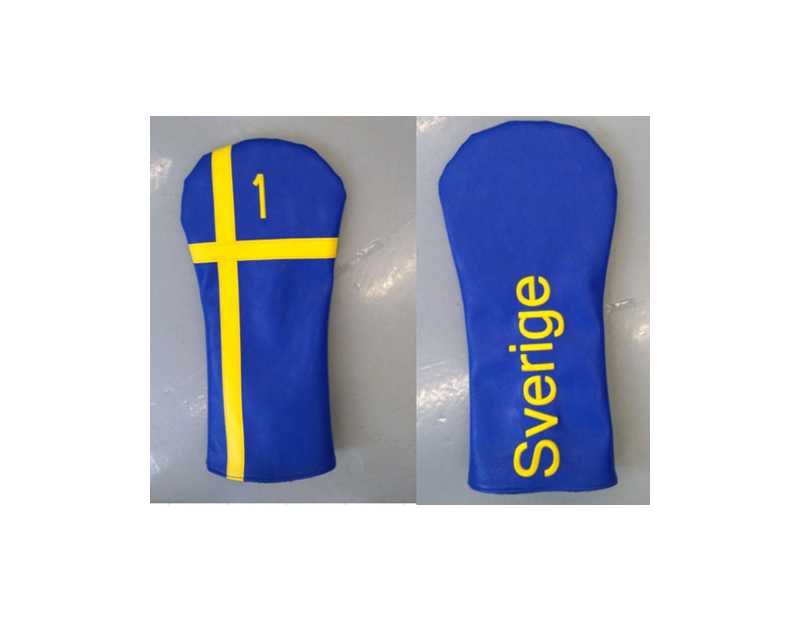 Headcover golf deluxe Sverige svenska flaggan