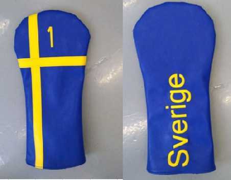 Headcover golf deluxe Sverige svenska flaggan