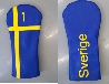 Headcover golf deluxe Sverige svenska flaggan